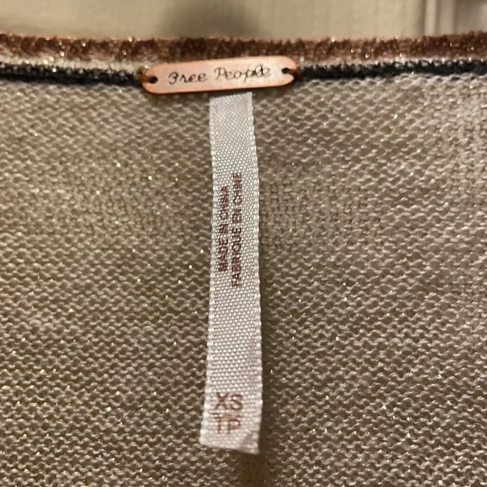 Free People Rose Gold Dust Plunging V sweater